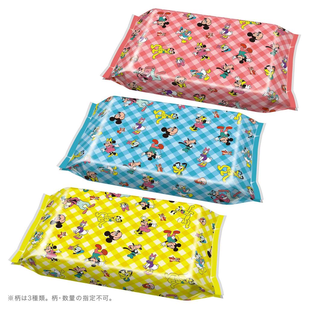 LEC Disney Pure Water Hand 60 sheets x 3 packs Mildly Contains Moisturizing Ingredients Leaf Made in No Additives Propylene or 99% Wipes, (Mickey &