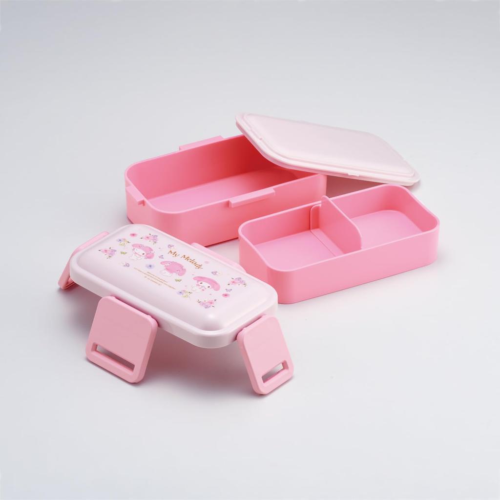 Skater Bento Fluffy Made In Sanrio My Pastel Vivid Watercolor Floral Box, Serving, Two-Tier, 600ml, Japan, Melody, Print, Girl's PFLW4-A
