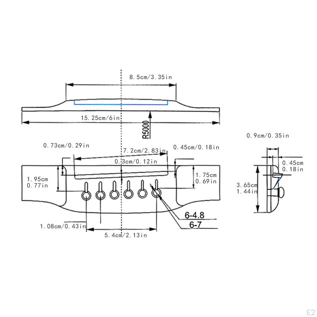 Guitar Bridge Accessories Replacement Music Instrument Part for Six String