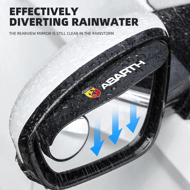 JCF5 Carbon Fiber Car Rearview Side Snow Sun Visor Rain Cover Car Mirror Accessories For Fiat Abarth 595 Abarth 500 Abarth 124 Spider