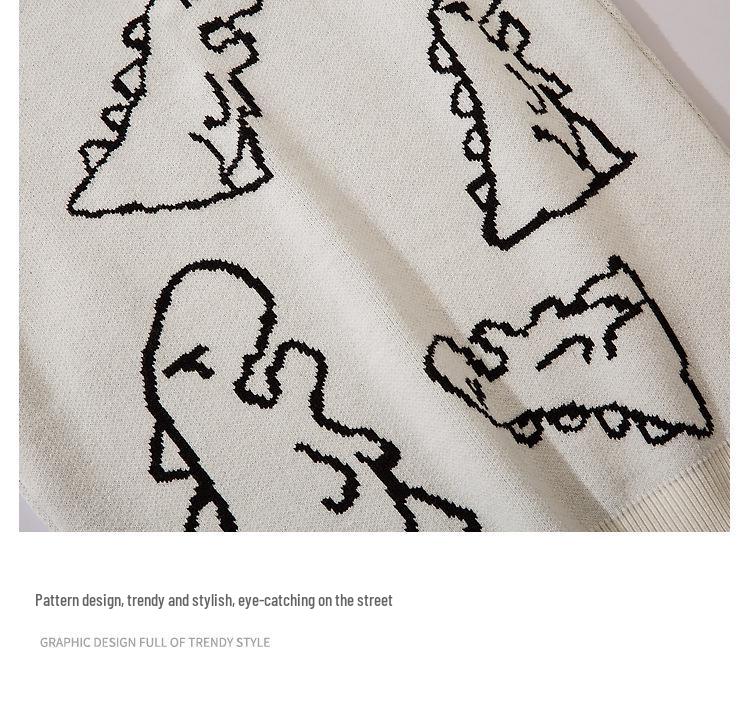 Unisex Dinosaur Knitted Wool Sweater