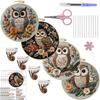 1pc Owl and Flower Pattern Embroidery DIY Fabric Craft Kit with Tools