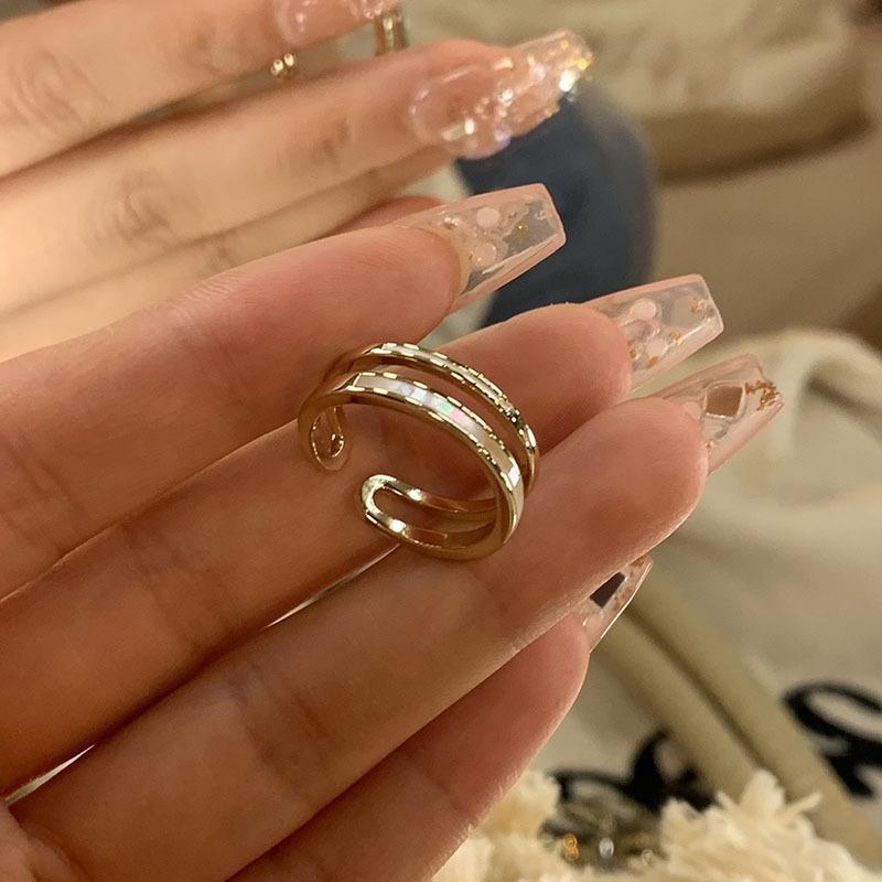 Double Layer Plain Ring, Women's Ins Niche Design Sense, Simple Temperament, Epoxy Ring.