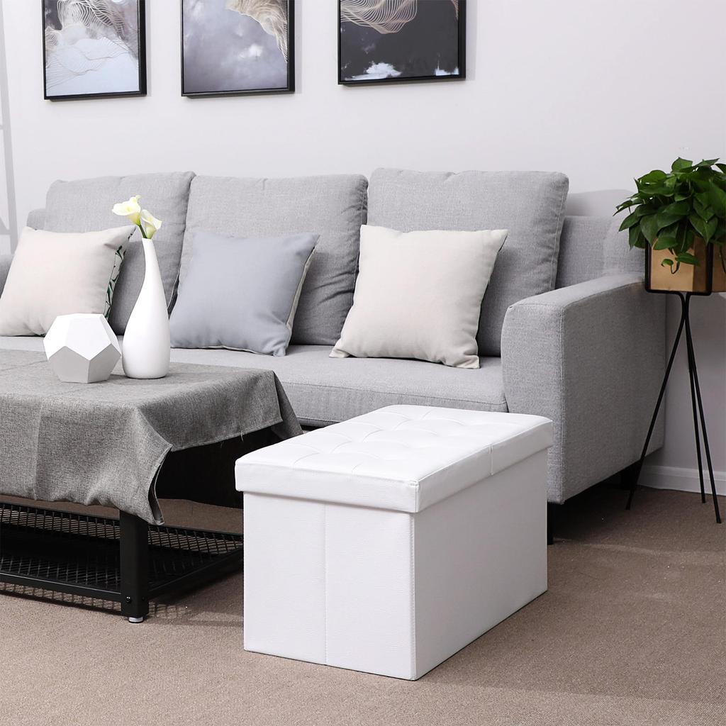 SONGMICS 300KG PU Leather + Foam Folding Seat Chest with Storage Space
