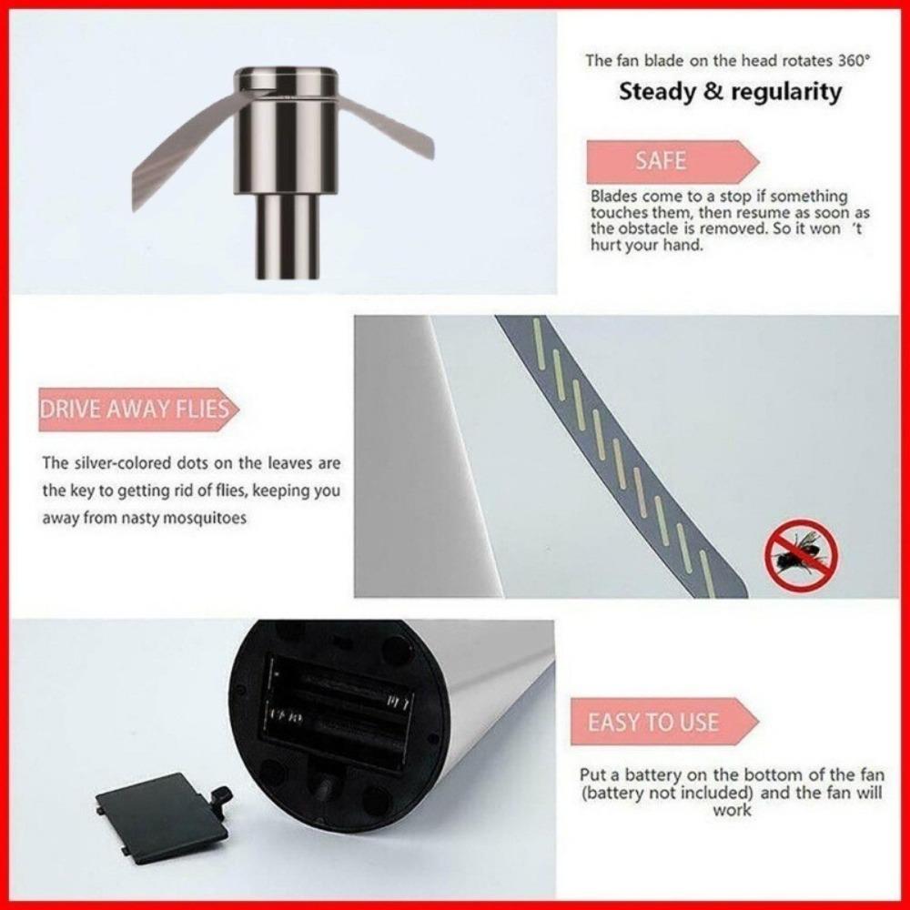 Silent Automatic Fly Trap Battery Power Table Pest Fan Portable Fly Repellent Fan  Home&Outdoor