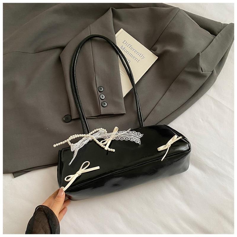 

Нишевый бант только красивая женская сумка новая модная сумочка для поездок на работу простая большая вместительная сумка через плечо no pendant чёрный