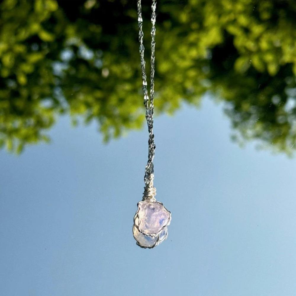 

Цветное флуоресцентное ожерелье Эстетичный чокер-цепочка с неправильными камнями Девушка фиолетовый