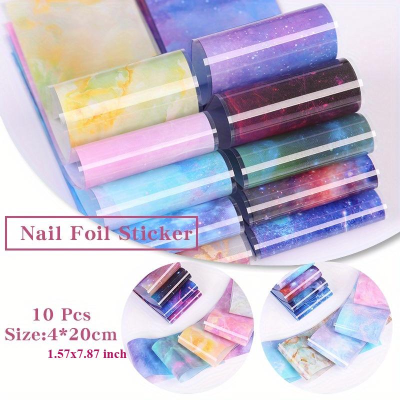3D Night Sky Galaxy 1.57*7.87inch Nail Art Sticker Ultra-thin Self-Adhesive Slider Summer Nail Art Decoration Manicure Accesorie