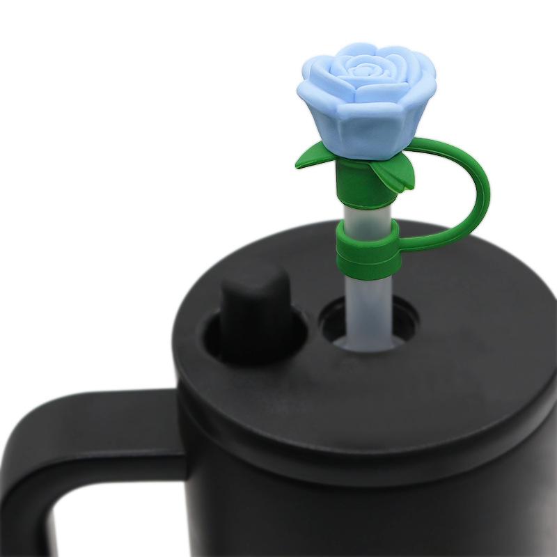 9-10mm Rose Flower Straw Cover for Stanley,Heat-resistant Dust Proof Straw Plug Cap Cup Accessorie,Valentine's Day Gift 1pcs