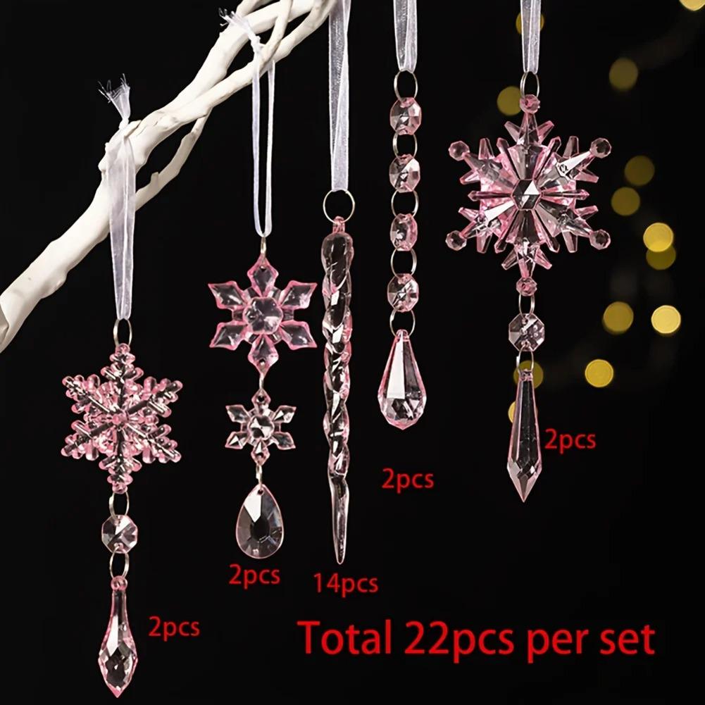 As Shown Acrylic Snowflake Exquisite Snowflake Patterns Lightweight Acrylic Material Festive Event Decoration For Baby Showers