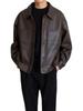 Men's Retro Korean Leather Motorcycle Jacket - Spring/Autumn, PU, Loose Fit, Stylish & Handsome