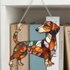 Acryl Puzzle Sonnenfänger Niedlicher Hund Sonnenfänger Panel DIY Puzzle Panel Fensterhängeornament für Haus Garten Dekoration