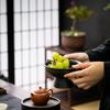 Household Refreshment Plate High Foot Fruit Plate Zen Small Plate Japanese Dessert Dried Fruit Bowl Ceramic Tray Serving Plate