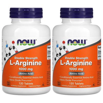 Now Foods L-Arginine Double Force 1000mg, 120 Comprimés (Pack de deux)