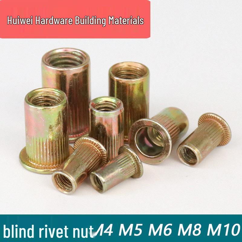 Knurled Flat Head Rivet Nut Cap
