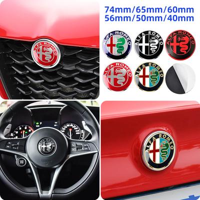 40mm 50mm 56mm 60mm 65mm 74mm Car Hood Trunk Steering Wheel Badge Wheel Center Cap Emblem For 156 GT 147 Giulia Mito