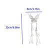 Silver Color Butterfly Tassel Hair Claw Leaf Chinese Butterfly Hairpins Metal Shark Clip  Party