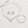 Accessories Bridal Necklace Jewelry Set Rhinestone Necklace Earrings Bracelet 3-Piece Set Women'S Wedding Banquet Accessories