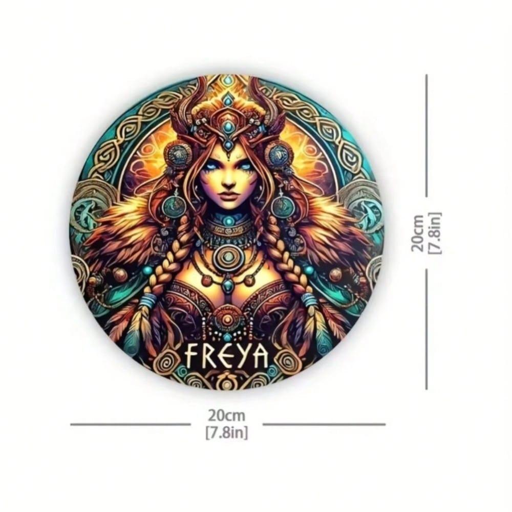 Bohemian Freya Goddess Norse Myth Metal Wall Art Christmas Halloween Home Decor 20x20