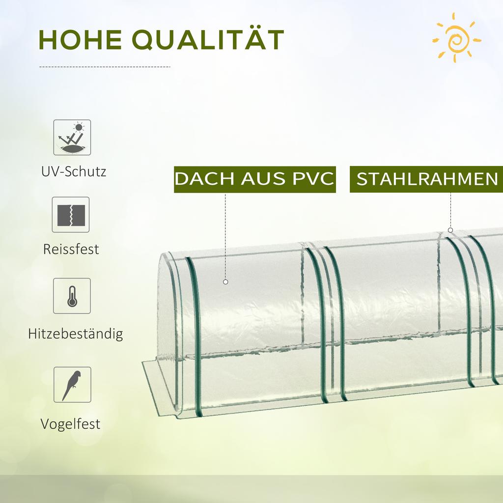295 X 100 Cm Low Tunnel Greenhouse - Clear