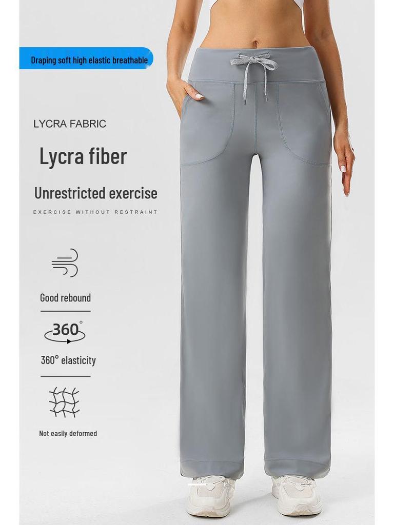 High-Waisted Women's Straight-Leg Yoga Pants for Training and Outdoor Sports