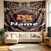 Vlastní jméno Personalizovaná Tapiserie s potiskem Fotbalového Klubu Barcelona, Nástěnná Dekorace, Ložnice, Kolej, Byt, Obývací Pokoj, Pozadí na Večírek, Dárek k Narozeninám