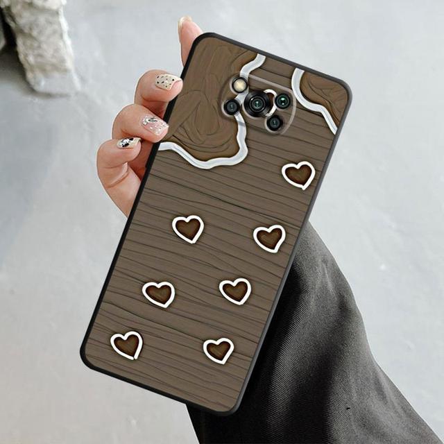 Pouzdro pro Xiaomi Poco X3 Nfc X4pro M3 C40 pro Mi 12 11 10 10t 8 Note10 Lite 11ultra 11t F1 Fashion Brown Love Wood Grain Texture