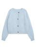 Women's Loose Korean Style Long Sleeve Knit Cardigan with 3D Blue Flower - Early Spring 2026 Collection