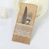 Portable Rustic Style Linen Lace Cutlery Bag Lace Burlap Fork Bag Decorative Chopsticks Sleeve Desktop Ornaments