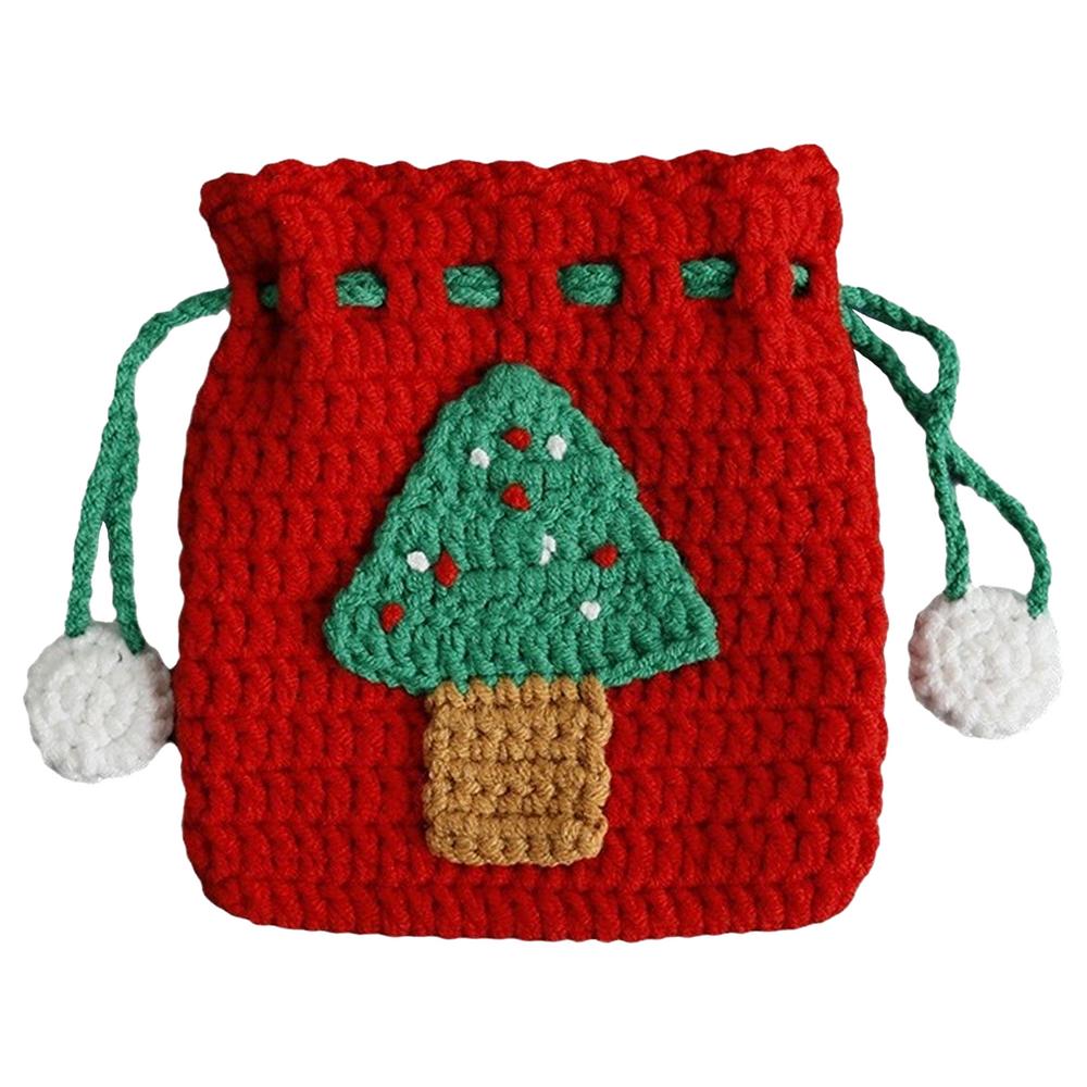 Coin Purse Christmas Drawstring Crochet Wallet Change Purse For Change Money Cash Jewelry Lipstick Earbuds Shopping