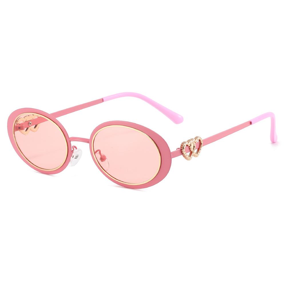 

New Oval Gradient Men Women Sunglasses Fashionable High Quality Personality Double Heart Inlaid Design Uv400 as picture