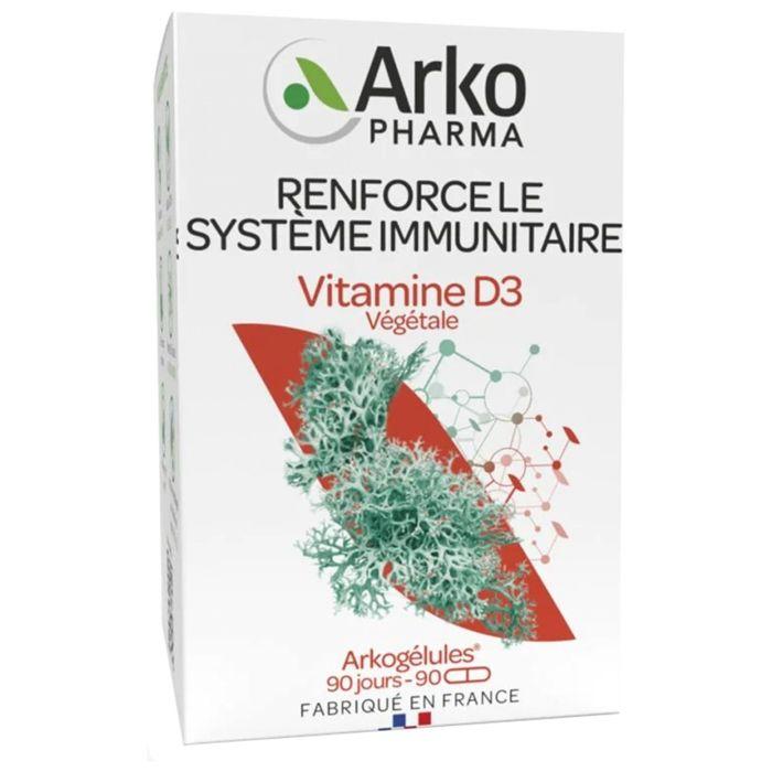 Arkopharma Arkogélules Vitamine D3 Végétale - Renforce Le Système Immunitaire - 90 Gélules