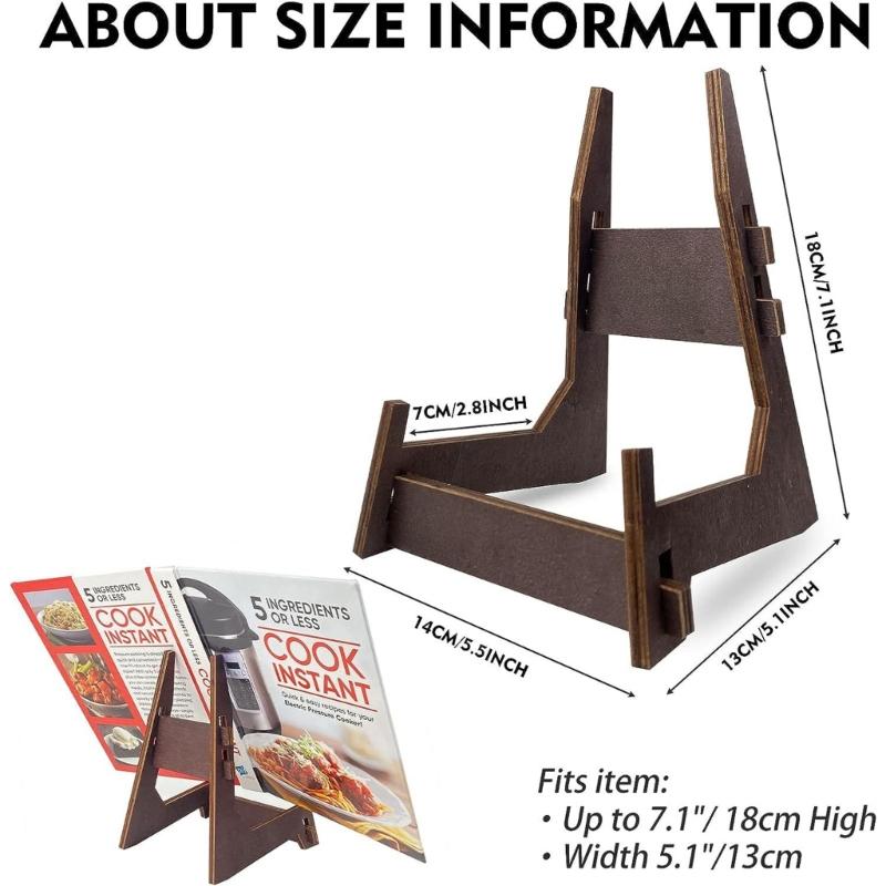 Recipe Display Stand Tablet Stand Holder Wooden Cook Book Stand Pine Wood Open Book Stand Pine Charcoal Tabletop Stand