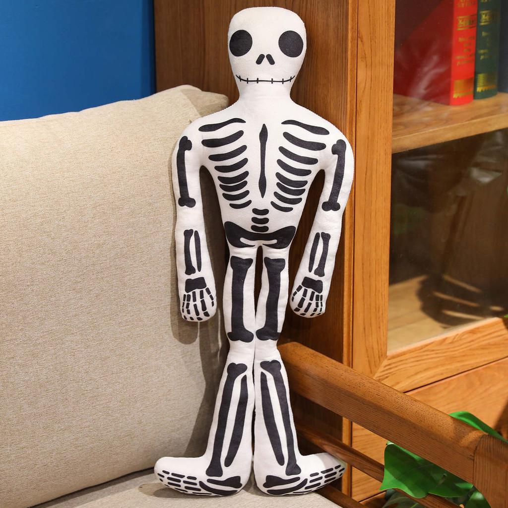 Halloween Skeleton Pumpkin Plush Toy With Pp Cotton For Holiday Decor And Gift