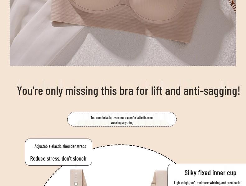 High-Quality Adjustable Soft Support Bra for Women with Big Breasts - Anti-Sag, Plus Size, and Jelly-Soft Design for a Slimmer Look