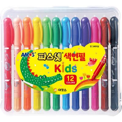 Amos Fastnet Buntstift Kids 12p, 1 Set, 12 Farben, koreanisches Spielzeugzubehör
