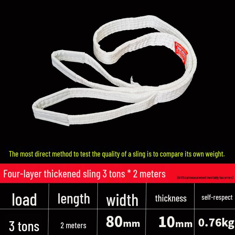 Thickened Acid-Washed Polypropylene Lifting Sling, Canvas Tie-Down Strap for Crane, Hoist, or Forklift