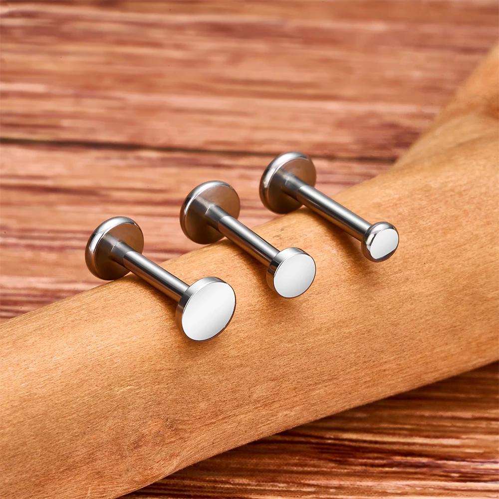 Astm F136 Titanium Circle Dot Flat Disc Stud Earring 16G Round Disc Cartilage Helix Tragus Earlobe Nose Stud Jewelry