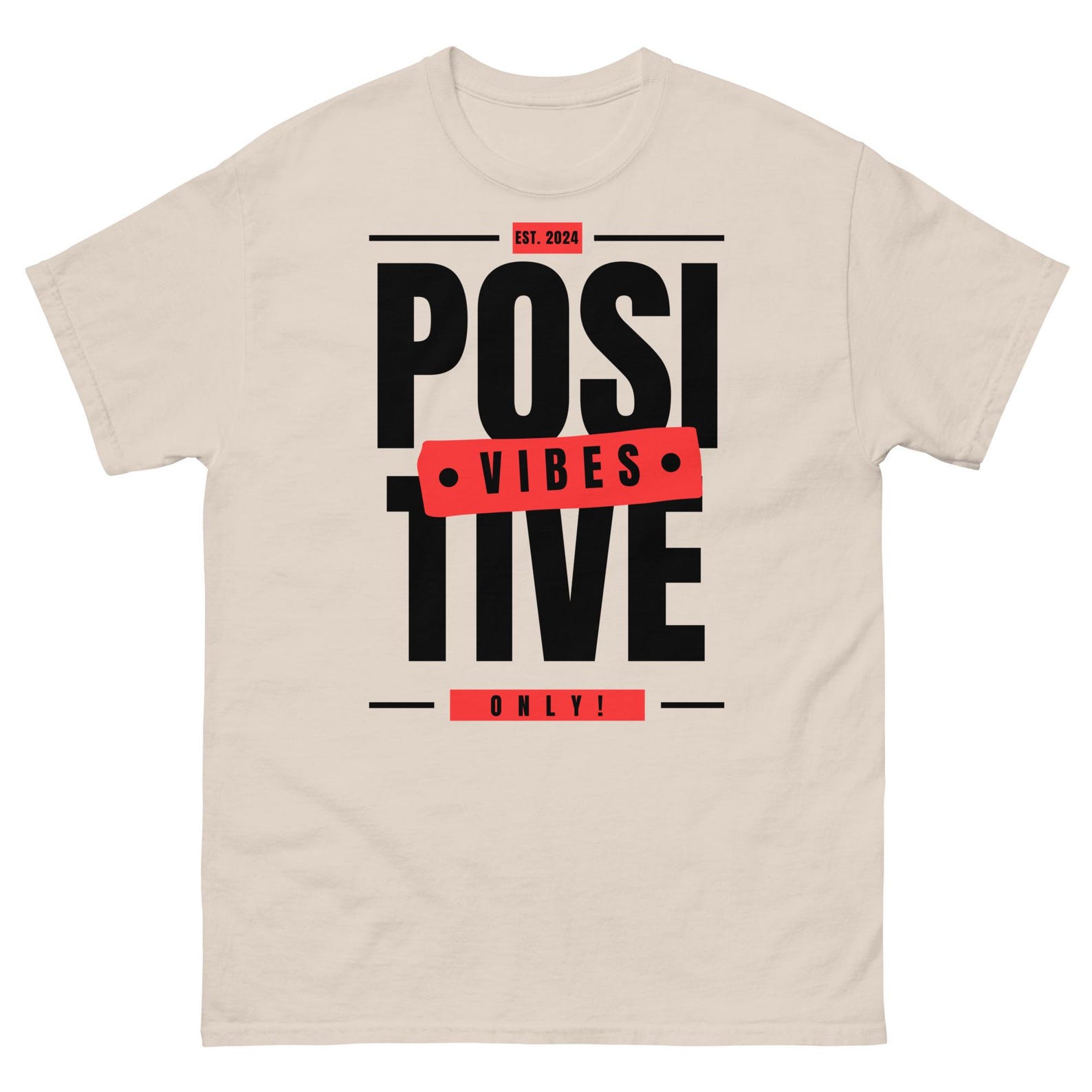 Elevate Your Spirit with Our Positive Vibes Only Unisex Tee - Share Joy and Radiate Good Energy! (Black) 3XL