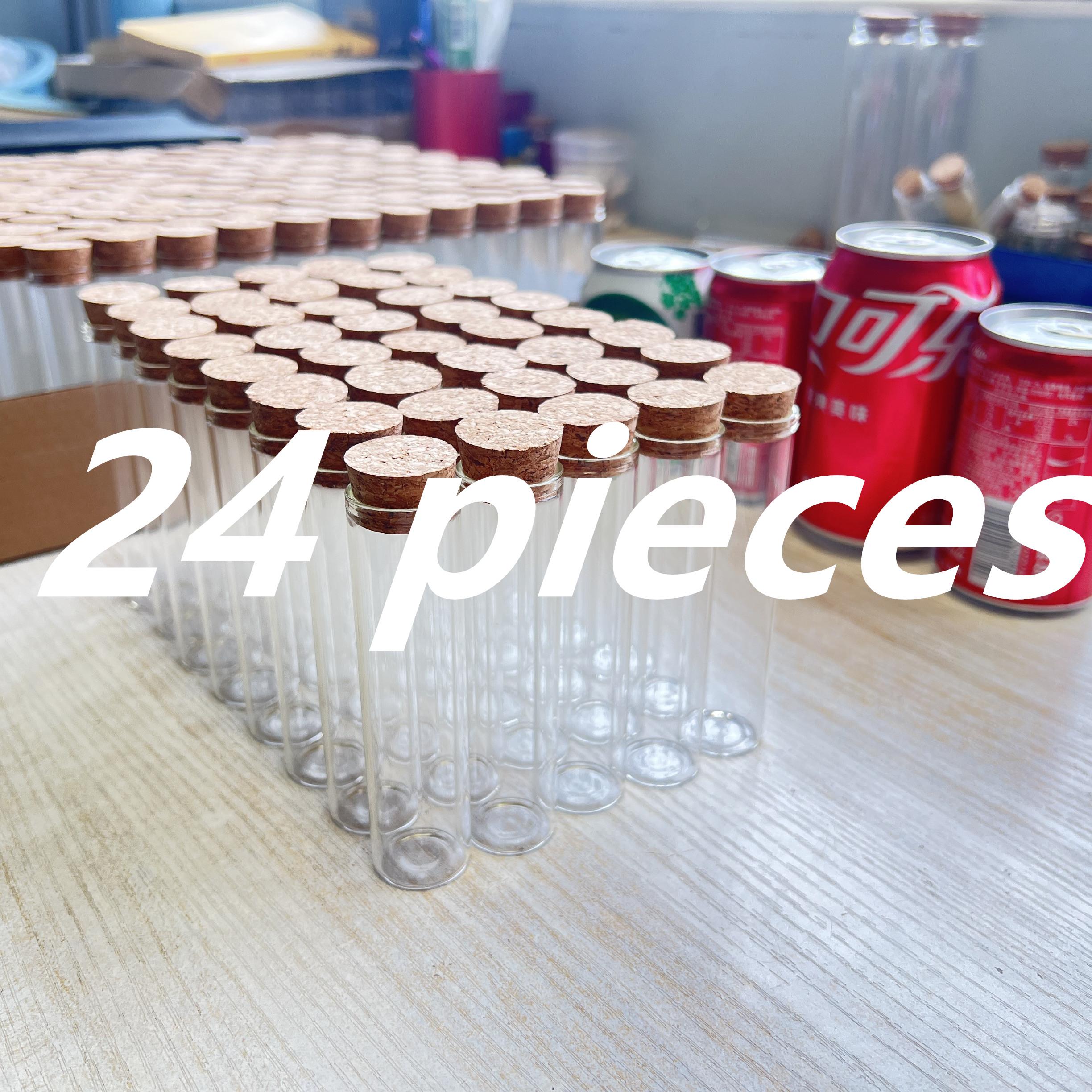 

360 pcs 20x25x100mm Glass Test Tube Jars with Straight Cork Stoppers Mini Clear Bottles Kitchen Spice Storage Wishing Bottles