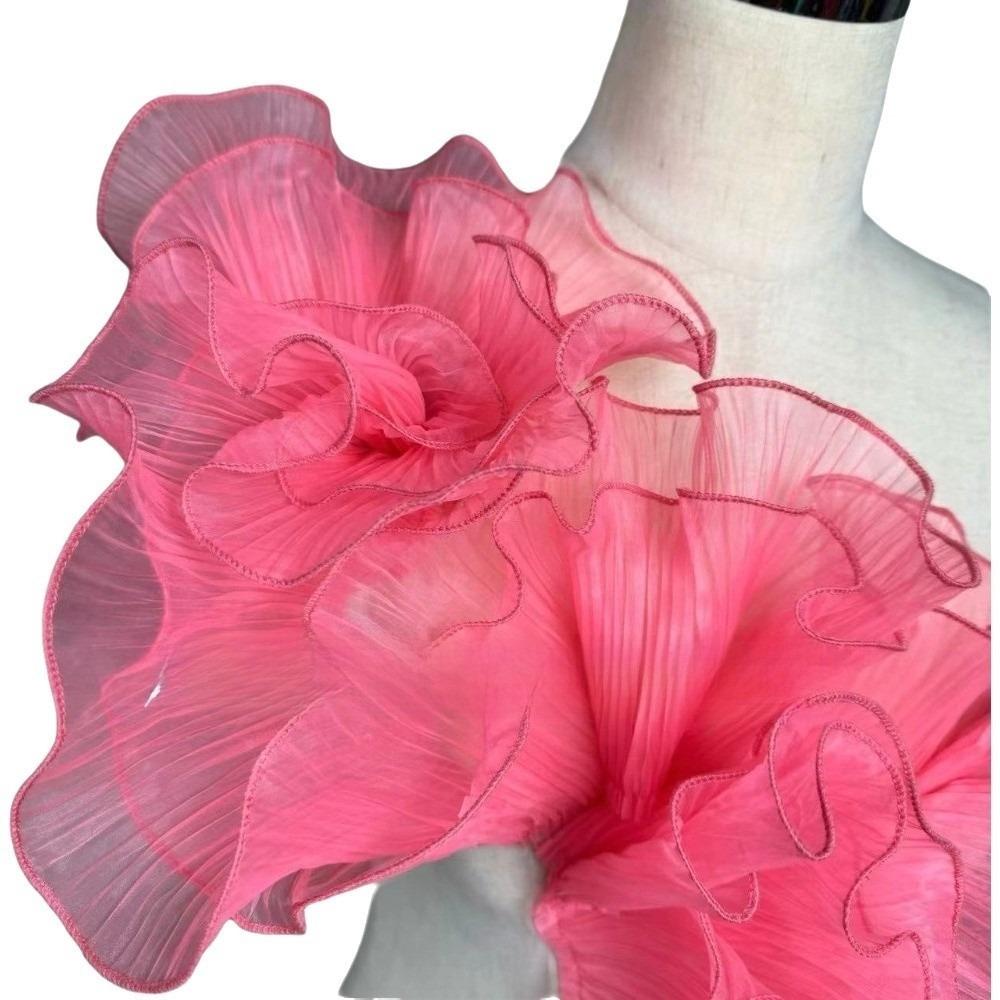 

1 Yard Pleated Fabric Ruffle Pleated Double Layered Mermaid Lace Organza Translucent Magic Color Wedding Decoration Cloth Length 1 Yard