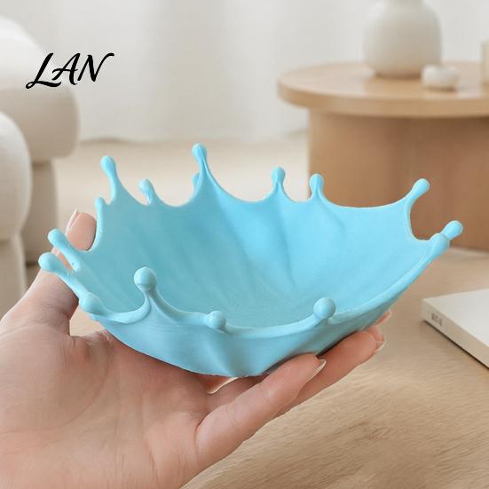 Decorative Catchall Tray 3D Printed Jewelry for Rings Earrings Bracelets, Ocean Splash Boho Home Decor Trinket Dish, Desktop Organizer Vanity Coastal