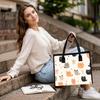 Cute Cat Print Casual Tote Bag Lightweight Portable Shoulder Bag for Daily Use