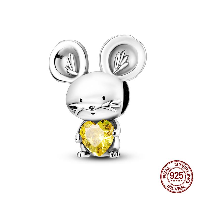 Tree Spirit Cheshire Cat Stitch Bead Giant Dumbo charms plata de ley 925 original Fit Bracelet DIY Jewelry Making Women's Gift