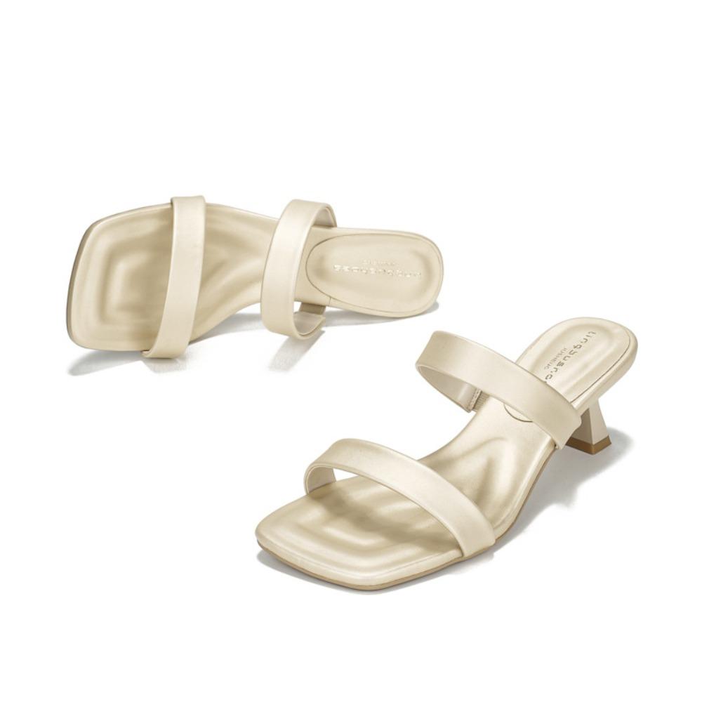 Women's Sandals High End Square Head Slippers Women's 2026 Summer New Simple High Heel Cool Slippers Woman