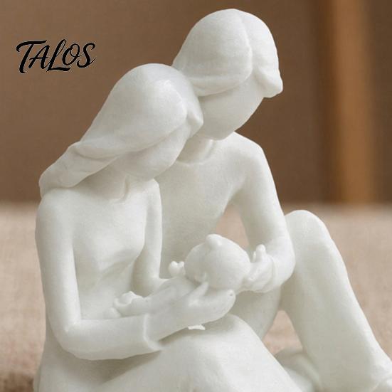 Father Mother Son Figurine 3D Printed Family of 3 Sculpture, Modern Desktop Decoration Figurine, Parent Child Decorative Statue for Home Office Shelf