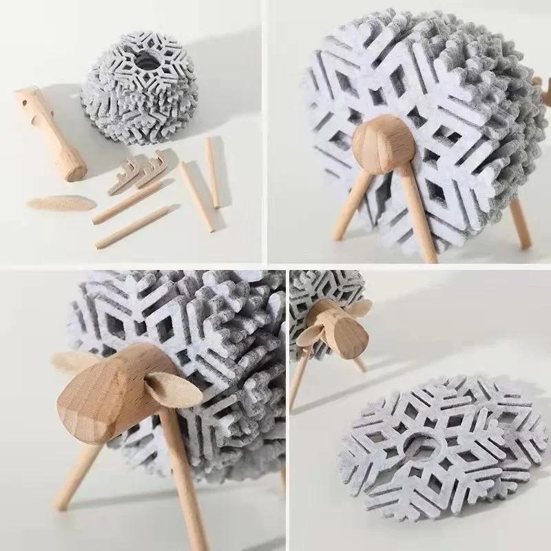 1 Set Hochtemperatur-isolierte Untersetzer, rutschfest, verdickt, Tischset, Küchenzubehör, Filz, Schaf, Elch, Tischdekoration