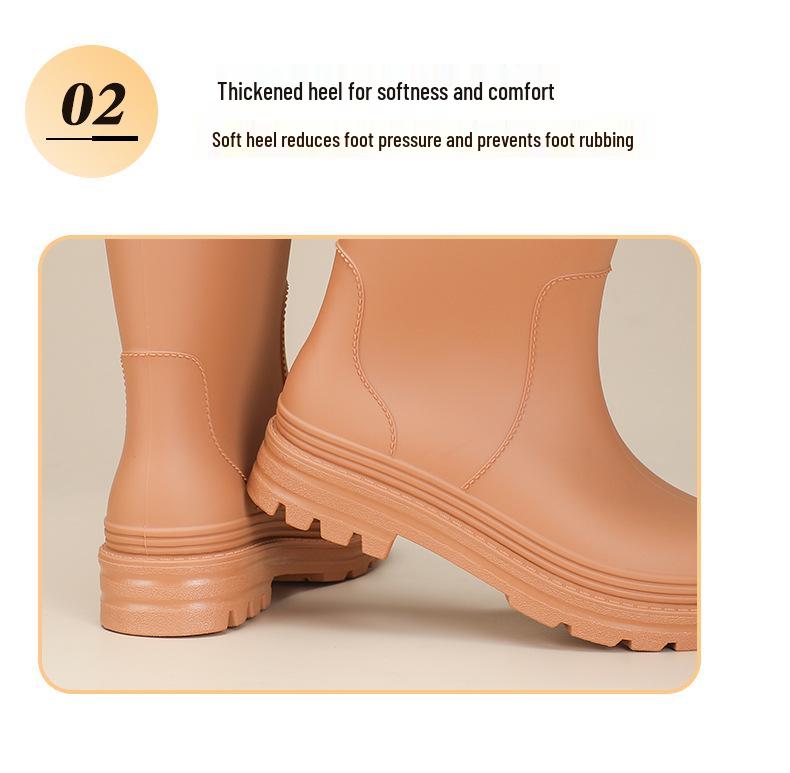 2026 Stylish Women's Waterproof High-Top Non-Slip Rubber Rain Boots – Versatile and Casual.