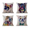 Creative Bulldog Pillow Case Linen Cartoon Dog Decorative Pillowcases Cute Bulldog Throw Pillow Case Kussensloop Almohada Zt274