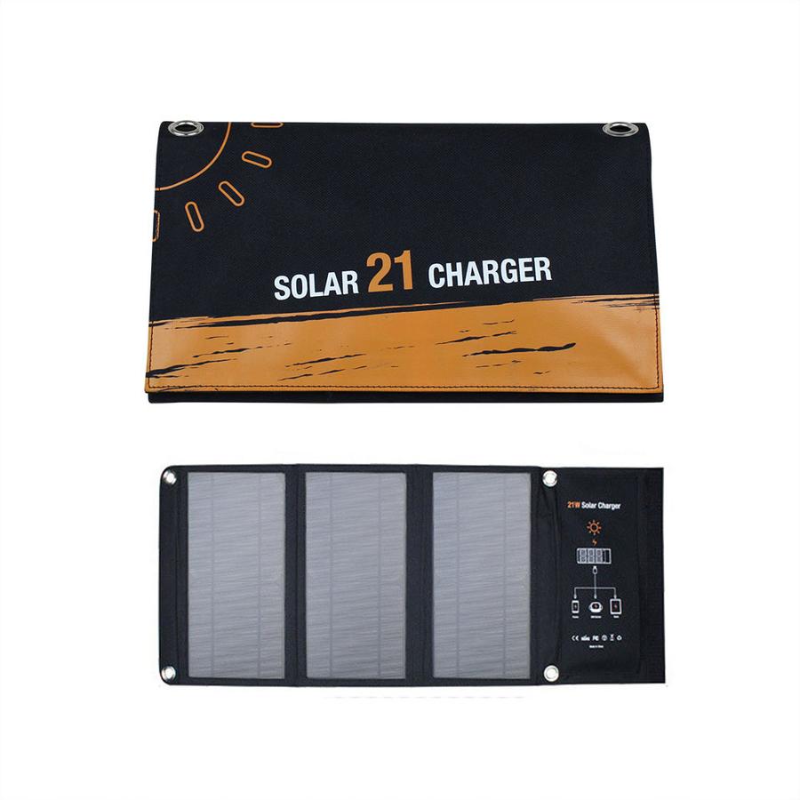 Portable 21W Solar Folding Charging Bag Solar Charger with Dual USB Emergency Outdoor Solar Charging Pad